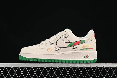 All categories Nk Air Force 1 Air Force series Nk Air Force 1 Low Air Force low top Nike Air Force 1'07 Low Gucci co-branded colorful green four hooks Air Force 1 low top casual sneakers XS2869-002